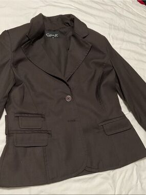 Celine Dark Brown Single-Button Tailored Blazer